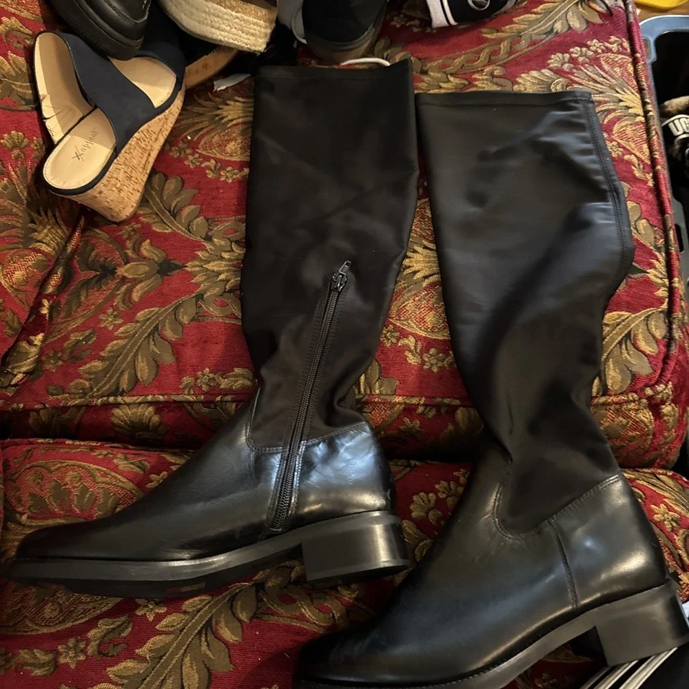 Women's Knee High Prima Donna Black Leather Boots Size8